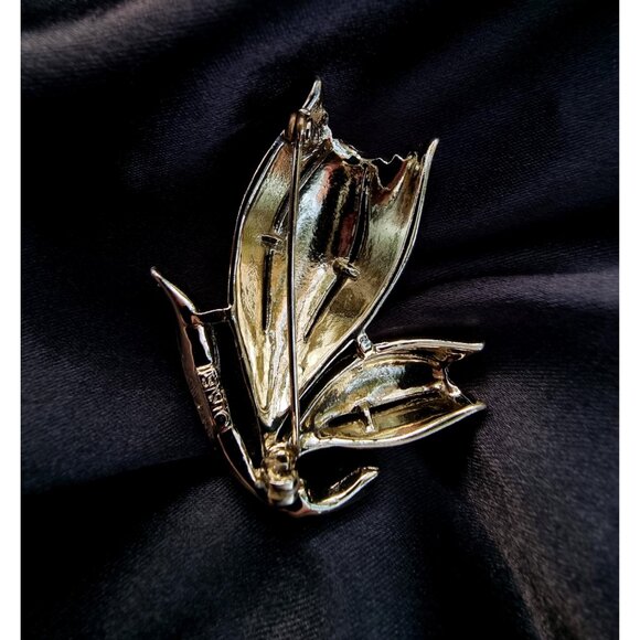 Rare Find Vintage LISNER Signed Silver Tone Tulip Flower Brooch Pin - Picture 5 of 5